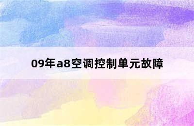 09年a8空调控制单元故障