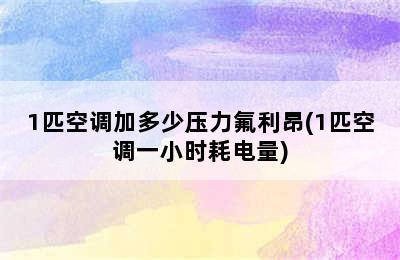 1匹空调加多少压力氟利昂(1匹空调一小时耗电量)