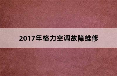 2017年格力空调故障维修