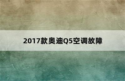 2017款奥迪Q5空调故障