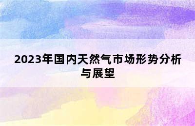 2023年国内天然气市场形势分析与展望