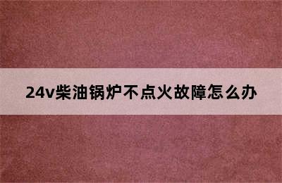 24v柴油锅炉不点火故障怎么办