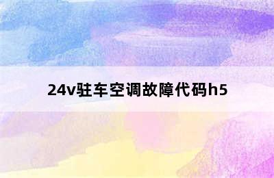 24v驻车空调故障代码h5