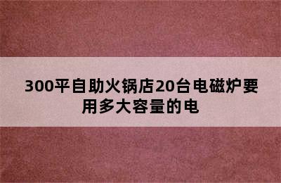 300平自助火锅店20台电磁炉要用多大容量的电