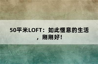 50平米LOFT：如此惬意的生活，刚刚好！