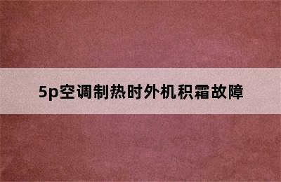 5p空调制热时外机积霜故障