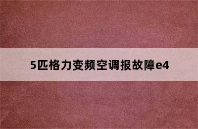 5匹格力变频空调报故障e4