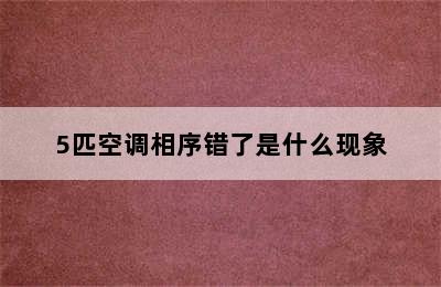 5匹空调相序错了是什么现象