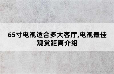 65寸电视适合多大客厅,电视最佳观赏距离介绍