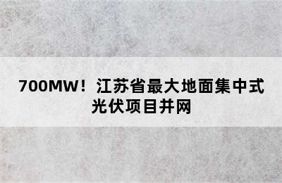 700MW！江苏省最大地面集中式光伏项目并网