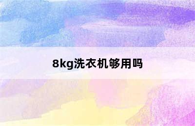 8kg洗衣机够用吗