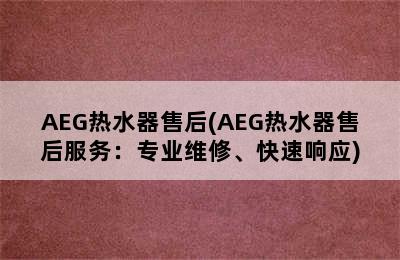 AEG热水器售后(AEG热水器售后服务：专业维修、快速响应)