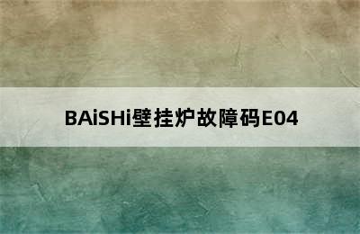 BAiSHi壁挂炉故障码E04