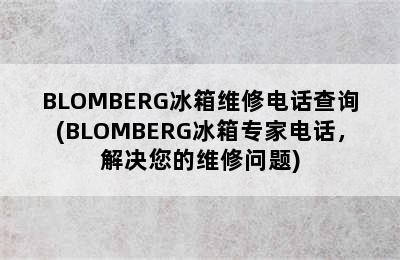 BLOMBERG冰箱维修电话查询(BLOMBERG冰箱专家电话，解决您的维修问题)