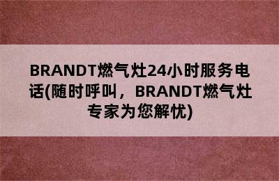 BRANDT燃气灶24小时服务电话(随时呼叫，BRANDT燃气灶专家为您解忧)