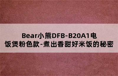 Bear小熊DFB-B20A1电饭煲粉色款-煮出香甜好米饭的秘密