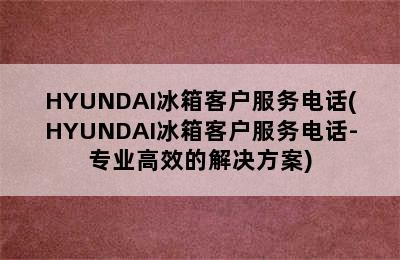 HYUNDAI冰箱客户服务电话(HYUNDAI冰箱客户服务电话-专业高效的解决方案)