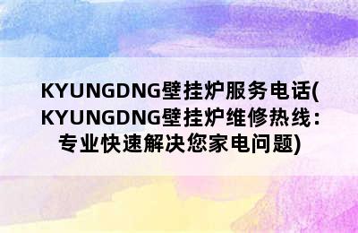 KYUNGDNG壁挂炉服务电话(KYUNGDNG壁挂炉维修热线：专业快速解决您家电问题)