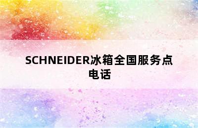 SCHNEIDER冰箱全国服务点电话