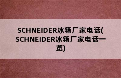 SCHNEIDER冰箱厂家电话(SCHNEIDER冰箱厂家电话一览)