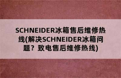 SCHNEIDER冰箱售后维修热线(解决SCHNEIDER冰箱问题？致电售后维修热线)