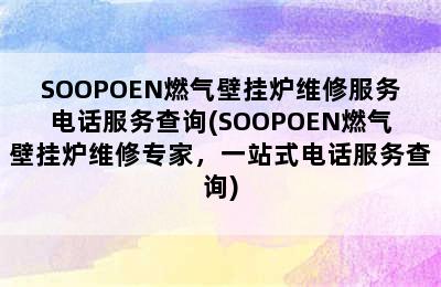 SOOPOEN燃气壁挂炉维修服务电话服务查询(SOOPOEN燃气壁挂炉维修专家，一站式电话服务查询)