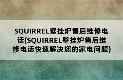 SQUIRREL壁挂炉售后维修电话(SQUIRREL壁挂炉售后维修电话快速解决您的家电问题)