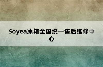 Soyea冰箱全国统一售后维修中心