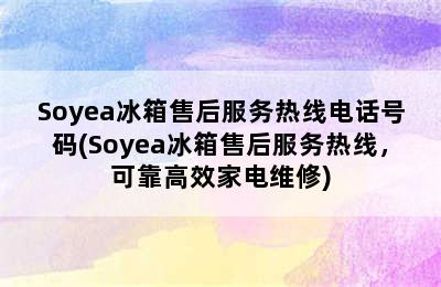 Soyea冰箱售后服务热线电话号码(Soyea冰箱售后服务热线，可靠高效家电维修)