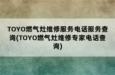 TOYO燃气灶维修服务电话服务查询(TOYO燃气灶维修专家电话查询)