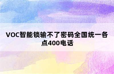 VOC智能锁输不了密码全国统一各点400电话