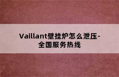 Vaillant壁挂炉怎么泄压-全国服务热线