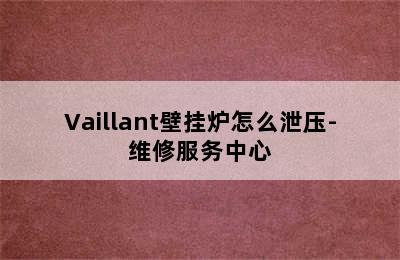 Vaillant壁挂炉怎么泄压-维修服务中心