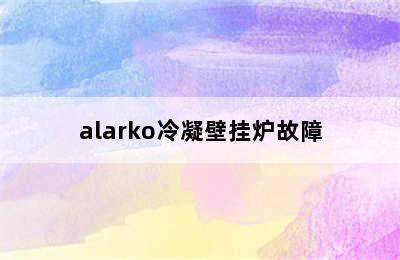 alarko冷凝壁挂炉故障