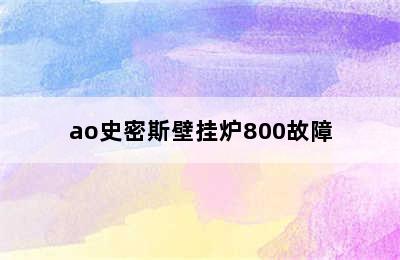 ao史密斯壁挂炉800故障