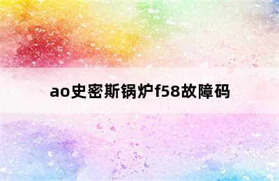 ao史密斯锅炉f58故障码