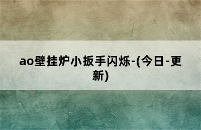 ao壁挂炉小扳手闪烁-(今日-更新)