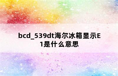 bcd_539dt海尔冰箱显示E1是什么意思