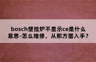 bosch壁挂炉不显示ce是什么意思-怎么维修，从那方面入手？