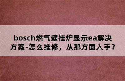 bosch燃气壁挂炉显示ea解决方案-怎么维修，从那方面入手？