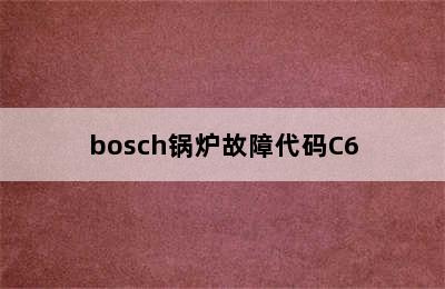 bosch锅炉故障代码C6