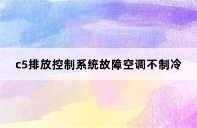 c5排放控制系统故障空调不制冷