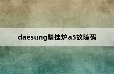 daesung壁挂炉a5故障码