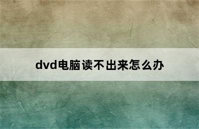 dvd电脑读不出来怎么办