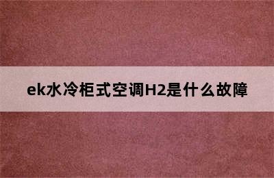 ek水冷柜式空调H2是什么故障