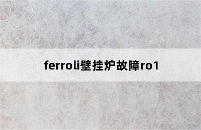 ferroli壁挂炉故障ro1