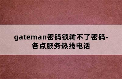 gateman密码锁输不了密码-各点服务热线电话