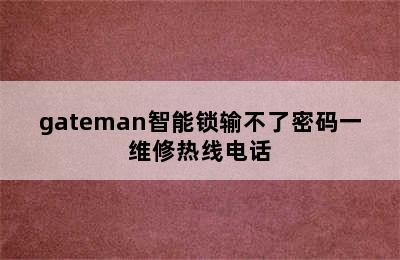 gateman智能锁输不了密码一维修热线电话