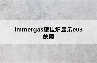 immergas壁挂炉显示e03故障