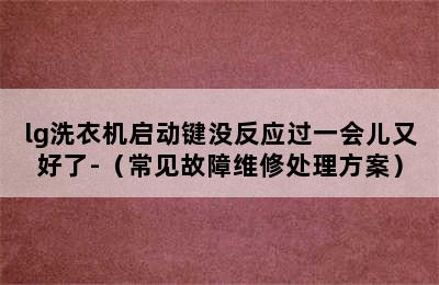 lg洗衣机启动键没反应过一会儿又好了-（常见故障维修处理方案）